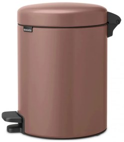 Cos de gunoi cu pedala Brabantia NewIcon 1008841, 5 L, Inchidere lina, Baza antiderapanta, Finisaj satinat, Maro