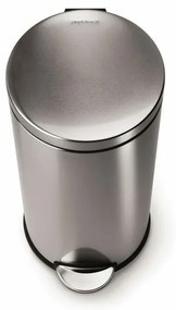 Coș rotund cu pedale 30 l, oțel mat, oțel inoxidabil