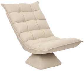HOMCOM Fotoliu relax fotoliu lounge design spătar căptușit reglabil pivotant 360° acoperire din lin bej | Aosom Romania