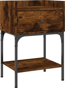 vidaXL Noptieră, stejar fumuriu, 40,5x31x60 cm, lemn compozit