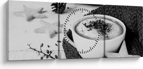 Tablou - Cappuccino de iarnă (cu ceas) (90x30 cm)