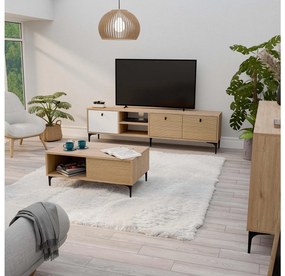 Set mobilier living Settle 2 (stejar alb). 1108079
