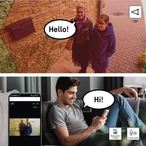 Cameră LED inteligentă de exterior cu sursă de lumină GoSmart LED/12W/230V IP65 Wi-Fi Tuya alb