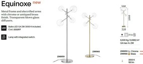 Lampadar / Lampa de podea moderna Equinoxe pt4 alama