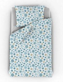 Lenjerie de pat din bumbac Kvalitex Fulg, albastru, 140 x 200 cm, 70 x 90 cm