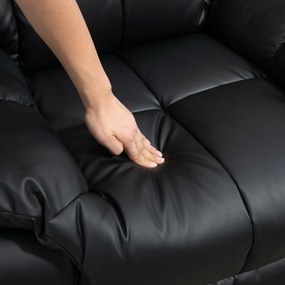 HOMCOM Scaun de Masaj Relaxant, Scaun de Relaxare, 8 Puncte de Vibrații, Funcție de Așezare, Piele Ecologică, negru, 94x99x99cm | Aosom Romania