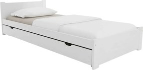 Pat IKAROS 80 x 200 cm, albă Saltele: Cu saltele Deluxe 10 cm, Somiera pat: Cu lamele drepte