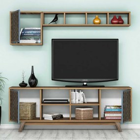 Comoda TV İnci - Walnut, Blue