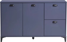 Servantă din lemn de pin Marckeric Zack, lățime 130 cm, albastru