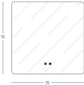 Oglinda baie cu iluminat LED MIRROR 40W 4000K SQUARE