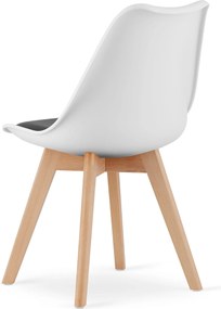 OFERTA Scaun alb-negru BALI MARK cu picioare din fag II. calitate