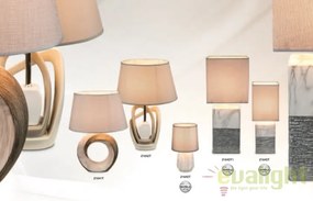 Veioza / lampa de masa design elegant din ceramica si abajur din tesatura Jeremy 21641T GL