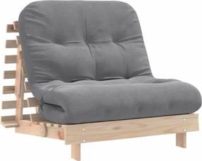 vidaXL Canapea futon cu saltea, 80x206x11 cm, lemn masiv de pin