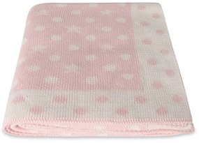Pătură din bumbac pentru copii Homemania Decor Baby Baby Dots, 90 x 90 cm, roz