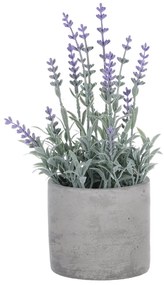 Lavanda artificială în ghiveci, gri, 10 x 10 x 21cm