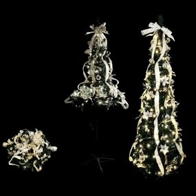 Aigostar - Brad de Crăciun LED pentru exterior 150xLED/230V 1,8m IP44 alb/auriu alb rece