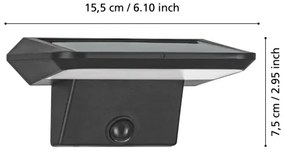 Eglo 48944 - Aplica solară de perete LED cu senzor PORRASSA LED/20W/3,7V IP44