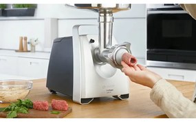 Mașină de tocat carne Bosch MFW68660, 2200W, atașament pentru roșii și cârnați, invers, 4,3 kg/min, Inox