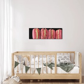 Tablou cu macarons (cu ceas) (90x30 cm)