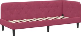 vidaXL Cadru de pat colțar Roșu Vin 80 x 200 cm Catifea