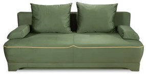 Canapea Extensibila Parma Cu Lada Verde Si Galben, 205 x 80 x 98 Cm