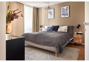 Pat matrimonial gri tapițat fără somieră 160x200 cm Mattis – Meise Möbel