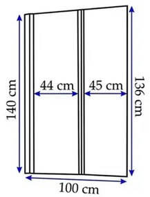 Paravan de cada pliabil Rea Agat-2 crom 100x140 cm mobil