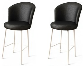 Set de scaune de bar Uras Black and White, 2 buc., 2 buc.