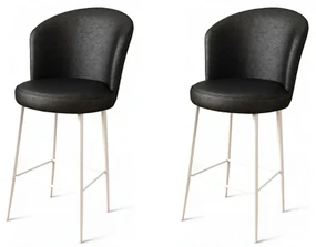 Set de scaune de bar Uras Black and White, 2 buc., 2 buc.