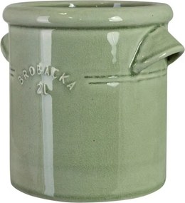 Ghiveci din ceramică glazurată manual 2L verde deschis, „Brobacka"