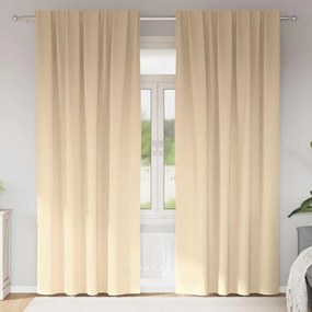 vidaXL Perdele cu perdele 2 pcs Crem 225 x 140 cm Poliester