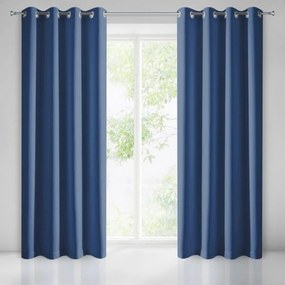 Draperie de o singură culoare albastru închis Lungime: 250 cm