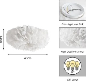 Brilagi - Plafonieră FEATHER 3xE27/40W/230V, Ø 40 cm, albă