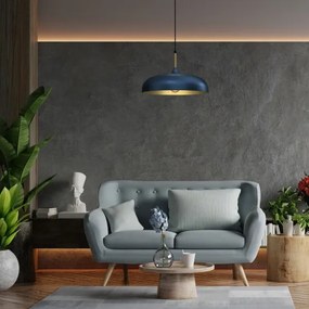 Lustră pe cablu LINCOLN 1xE27/60W/230V d. 45 cm albastru