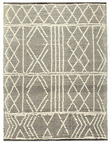 Covor lana tesut manual, negru alb, 140 x 200 cm 140x200 cm