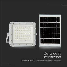 Proiector LED solar de exterior LED/6W/3,2V IP65 6400K alb + telecomandă