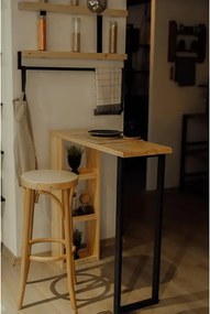 Masa bucatarie ,tip bar, lemn.seria wood A-620,pin natur-negru,90x30x90cm, 30102