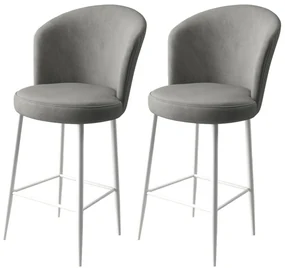 Set de scaune de bar Fora Grey and White, 2 buc.