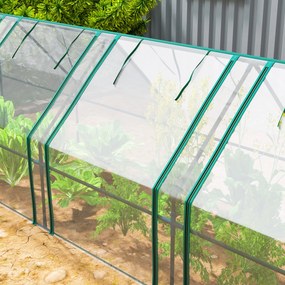 Outsunny Mini Seră Portabilă Tunel pentru Plante și Flori cu Uși Rulabile cu Fermoar, Transparentă | Aosom Romania