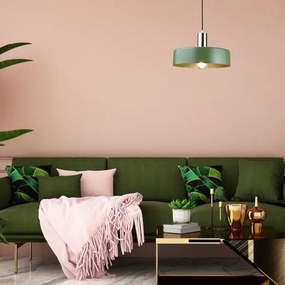 Lustră pe cablu HAKI 1xE27/60W/230V verde/crom lucios