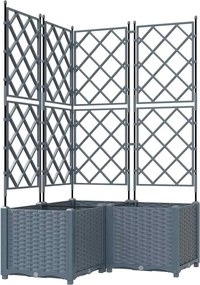 vidaXL Vază pentru Grădină 3 pcs Gri Deschis 80 x 80 x 143 cm Oțel