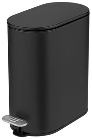 Coș de gunoi negru mat cu pedală din oțel 5 l Collungo – Wenko