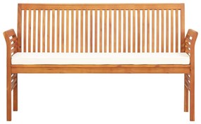 45968 vidaXL Bancă grădină cu 3 locuri &amp; pernă, 150 cm, lemn masiv acacia