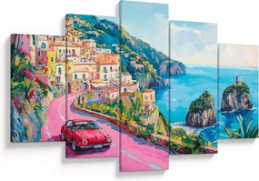 Tablou - Drum roz pe coastă (150x105 cm)