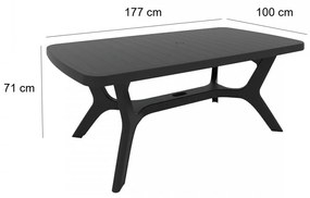 Set mobilier de grădină Juliemore 4+1, grafit