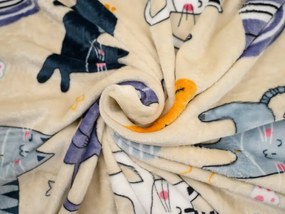 Set Lenjerie cocolino PURRSLEEP bej + Cearsaf Cocolino microplus cu elastic SOFT 180x200 cm alb, pat dublu