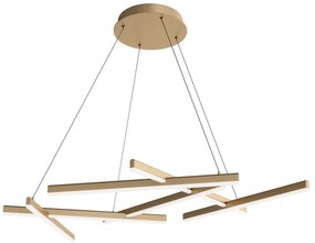 Lustra LED design modern Line auriu mat 3000K