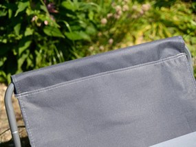 Set de 2 sezlonguri pliante pentru plaja SAND, dungi gri