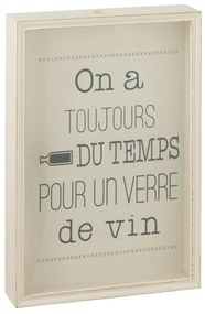 Decoratiune perete, Lemn, Alb, 50x35x8