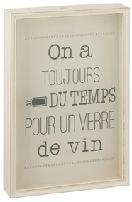 Decoratiune perete, Lemn, Alb, 50x35x8